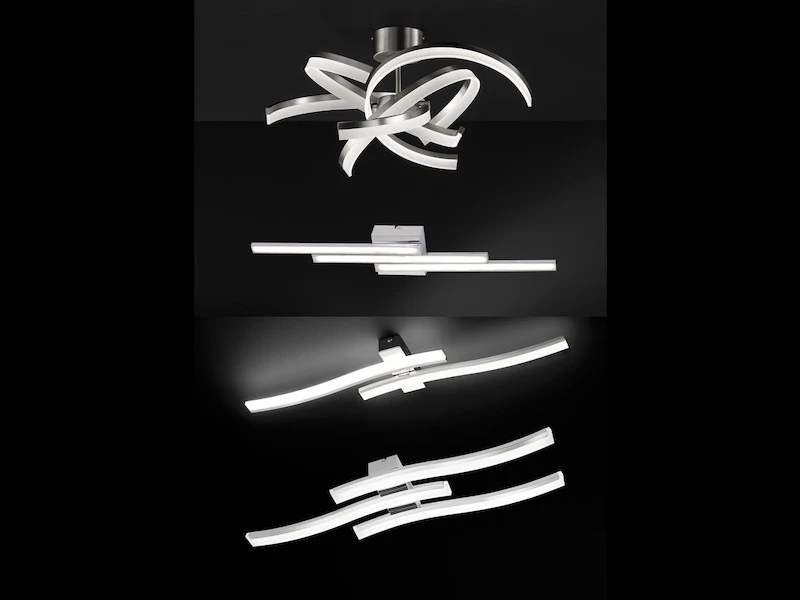 Fischer & Honsel LED Deckenleuchte 3 Flammig Geradliniges Design Mit Chrom - LĂ€nge 70cm â Bild 4