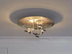 Fischer & Honsel LED Deckenleuchte PAU Silber Antik 75cm Mit Fernbedienung Dimmen & Farbwechsel