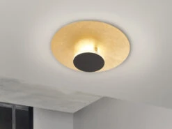 Fischer & Honsel LED Deckenleuchte PLANET Schwarz / Gold, Ø 30cm Klein