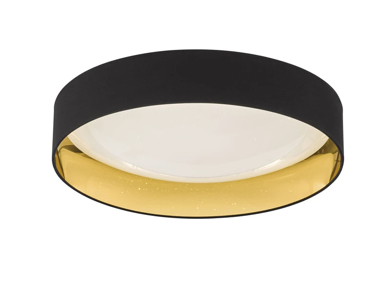 Fischer & Honsel LED Deckenleuchte SETE, Stoffschirm Schwarz Gold & Sternenhimmel Dimmbar, Ø 60cm – Bild 2