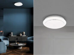 Fischer & Honsel LED Deckenleuchte TIVOLI Flach - Rundes Deckenlicht Weiß Ø38cm