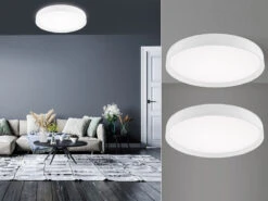 Fischer & Honsel LED Deckenleuchten 2er SET Flach - Dimmbar ĂŒber Lichtschalter Ă50cm, WeiĂ