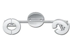 Fischer & Honsel LED Deckenstrahler DONUT Chrom 2flammig, Länge 34 Cm, Spots Schwenkbar