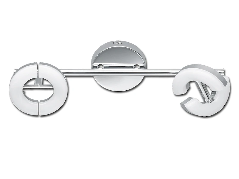 Fischer & Honsel LED Deckenstrahler DONUT Chrom 2flammig, LĂ€nge 34 Cm, Spots Schwenkbar