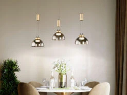 Fischer & Honsel LED Pendelleuchte AVIGNON 3flammig Rauchglas Höhenverstellbar Dimmbar Länge 98cm