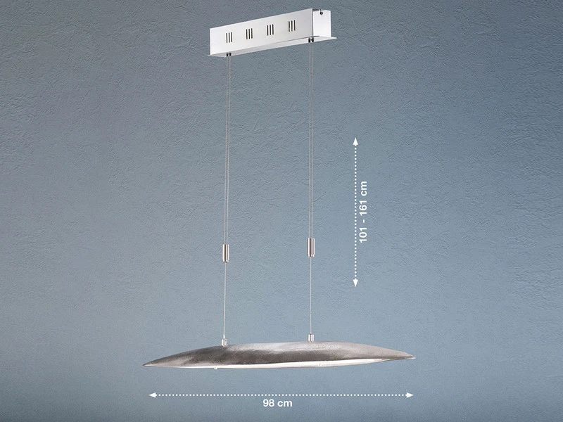 Fischer & Honsel LED Pendelleuchte COLMAR Silber Antik Höhenverstellbar & Dimmbar 98cm Lang â Bild 4