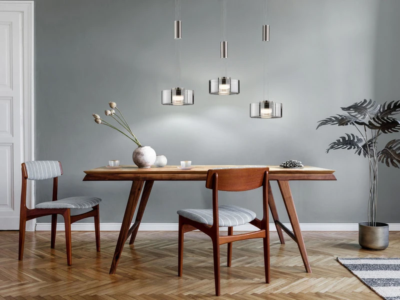 Fischer & Honsel LED Pendelleuchte LAVIN 3flammig Rauchglas Höhenverstellbar Dimmbar, 100cm Lang â Bild 5