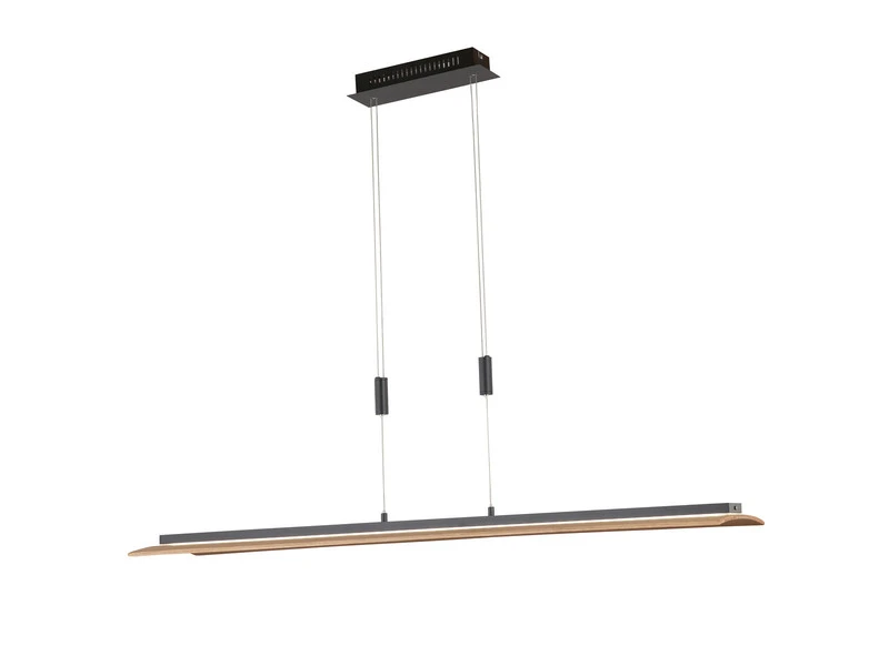 Fischer & Honsel LED Pendelleuchte SHINE WOOD Holz 125cm Lang Höhenverstellbar & Dimmbar â Bild 2