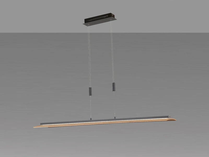 Fischer & Honsel LED Pendelleuchte SHINE WOOD Holz 125cm Lang Höhenverstellbar & Dimmbar â Bild 3