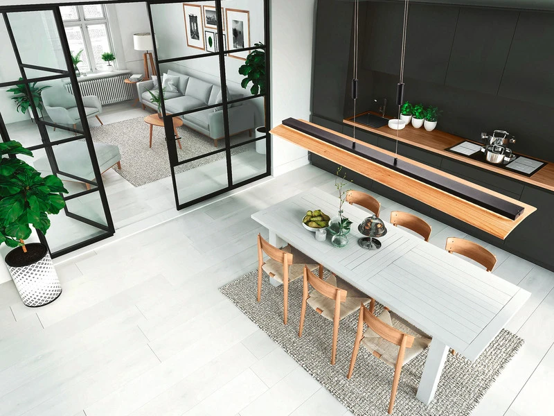 Fischer & Honsel LED Pendelleuchte SHINE WOOD Holz 125cm Lang Höhenverstellbar & Dimmbar â Bild 7