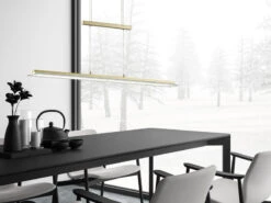 Fischer & Honsel LED Pendelleuchte TENSO Messing 100cm Höhenverstellbar & Tageslicht Kaltweiß