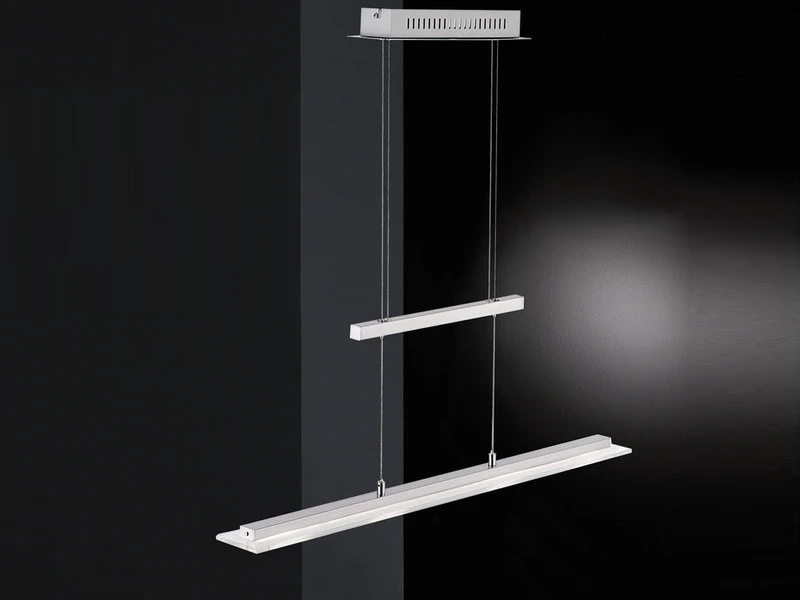 Fischer & Honsel LED Pendelleuchte TENSO Silber 64cm Höhenverstellbar & Tageslicht Kaltweiß