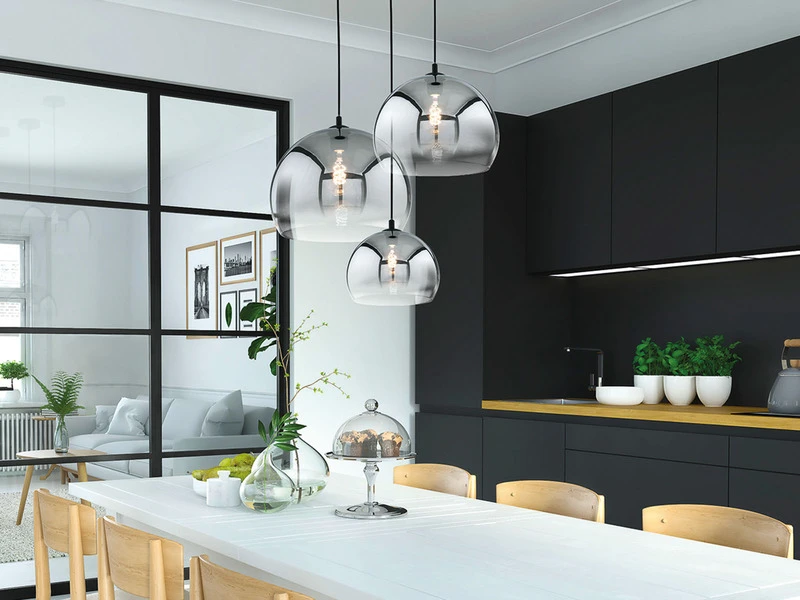 Fischer & Honsel Pendelleuchte AMOS Einflammig - Rauchglas Kugel Ă 30cm â Bild 6