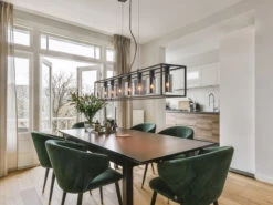 Fischer & Honsel Pendelleuchte ISKA 7 Flammig Schwarz Mit Rauchglas - 130cm Lang