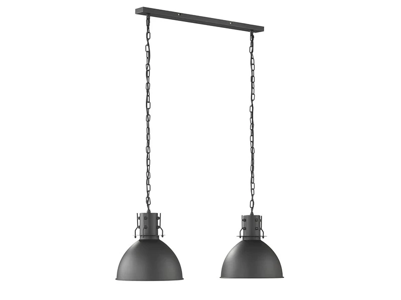 Fischer & Honsel Pendelleuchte LONDON Industrial Style 2 Flammig In Schwarz / Innen Silber – Bild 2