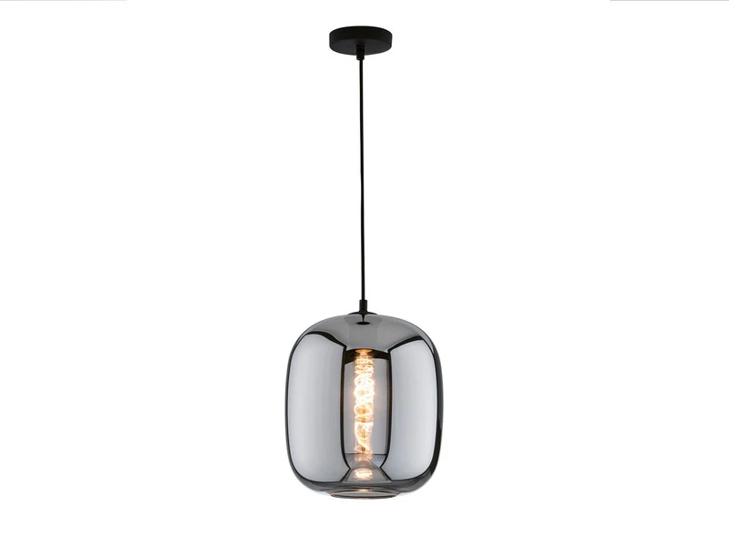 Fischer & Honsel Pendelleuchte NAYLA Industrial Einflammig Rauchglas - Glaskugel Ă 25cm â Bild 2