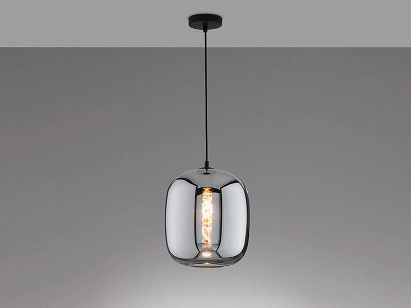 Fischer & Honsel Pendelleuchte NAYLA Industrial Einflammig Rauchglas - Glaskugel Ă 25cm â Bild 3