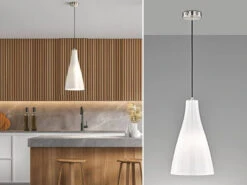 Fischer & Honsel Pendelleuchte ZEAL Einflammig Glas Opal Weiß Ø 23cm